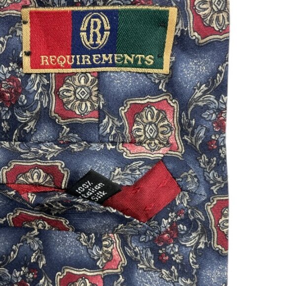 Requirements Silk Tie Geometric Blue Paisley - Picture 4 of 7